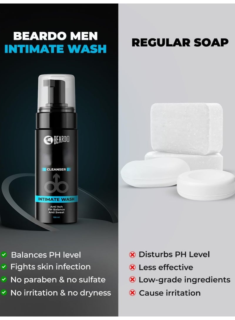 Beardo Intimate Wash For Men, 100ml | Prevent Odour, Itch, Sweating | No Dryness No Irritation | PH Balance Intimate Foaming Cleanser For Men - Image 3